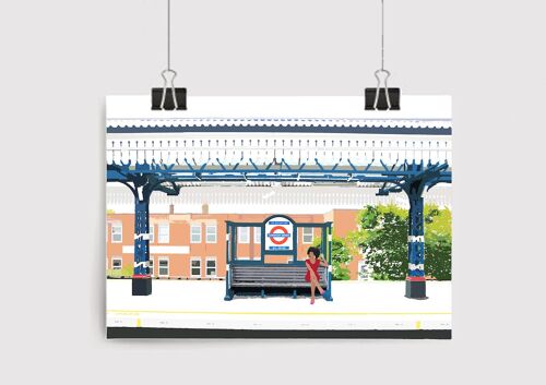 Turnham Green Station Art Print - A4 Size