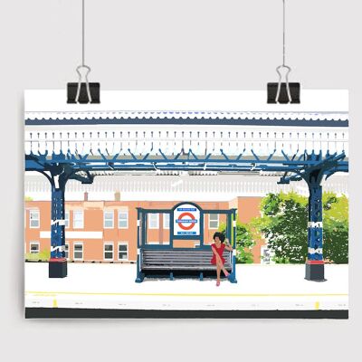 Turnham Green Station Art Print - A4 Size