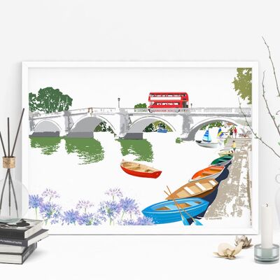 RIchmond Bridge Art Print - A4 Size