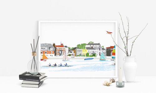 Barnes Riverside Art Print - A4 Size