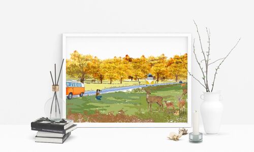 RIchmond Park Art Print - A4 Size