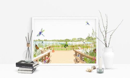 Woodberry Wetlands Art Print - A4 Size