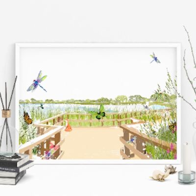 Woodberry Wetlands Art Print - A4 Size