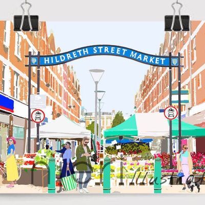 Hildreth Street Market Kunstdruck – A4-Format