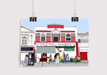 Tooting marché Art Print - format A4