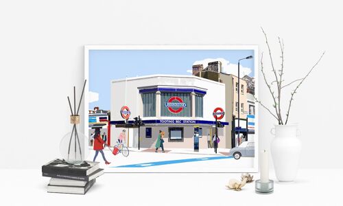 Tooting Bec Station Art Print - A4 Size