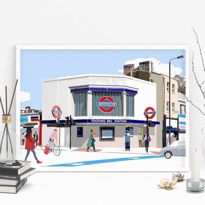 Tooting Bec Station Art Print - Formato A4