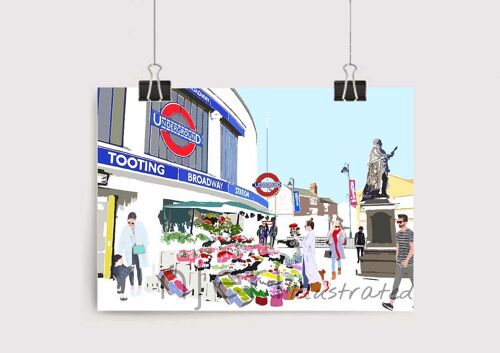 Tooting Broadway Station Art Print - A4 Size