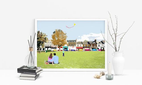 Wandsworth Common Art Print - A4 Size