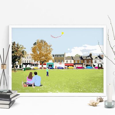 Wandsworth Common Art Print - Format A4