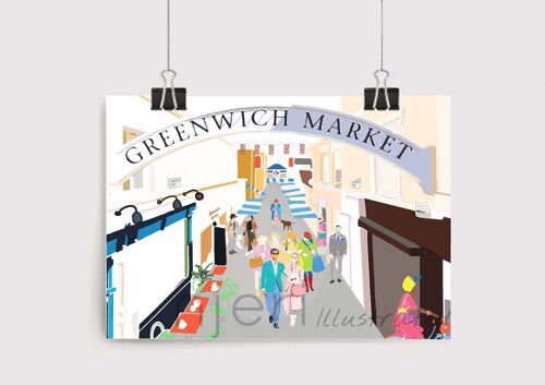 Greenwich Market Art Print - A4 Size