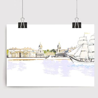 Das alte Royal Naval College Kunstdruck – A4-Format