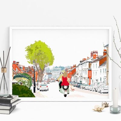 Farnham Castle Street Art Print - Format A4