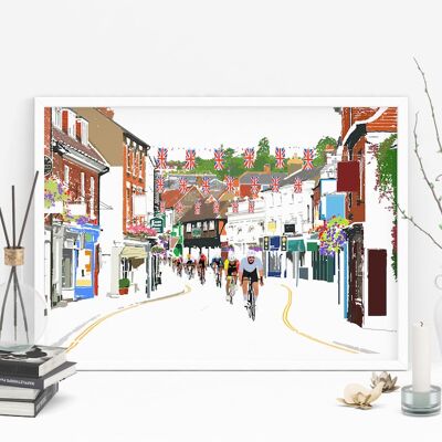 Farnham Cycling Festival Art Print - A4 Size