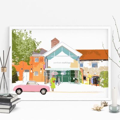 Farnham Maltings Art Print - A4 Size