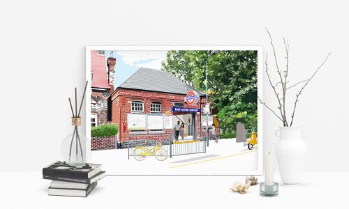 East Acton Station Art Print - A4 Size