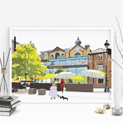 The Boathouse Putney Art Print - A4 Size