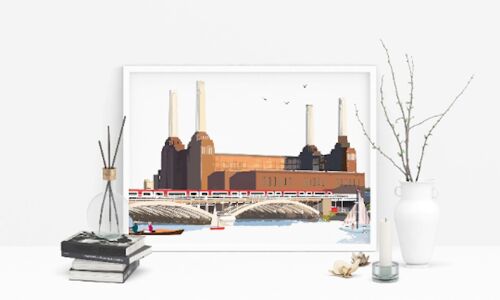 Battersea Power Station Art Print - A4 Size