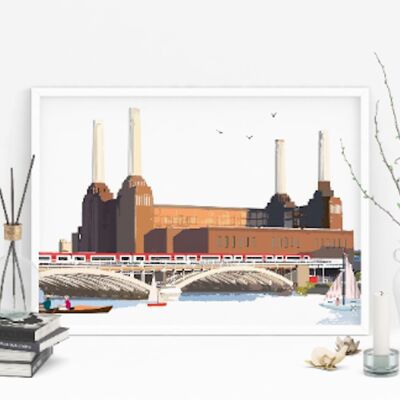 Stampa artistica della centrale elettrica di Battersea - formato A4