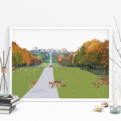 The Long Walk, Windsor Art Print - Formato A4
