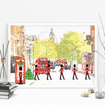 Noël à Londres - Holiday Art Print - Format A4