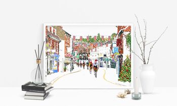 Farnham Cycling Festival Christmas - Holiday Art Print - Format A4