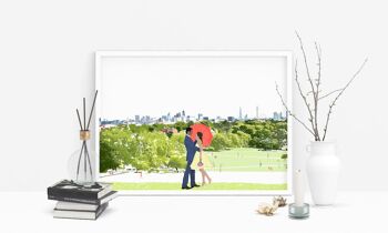 Love at Primrose Hill - Saint Valentin Art Print - Format A4