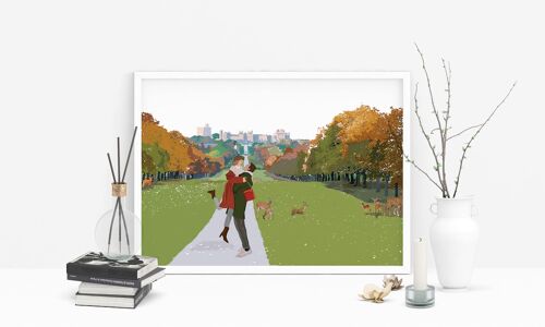 Love on the Long Walk - Valentine's Day Art Print - A4 Size