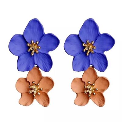 Yās Flower Earrings - Violet & Orange