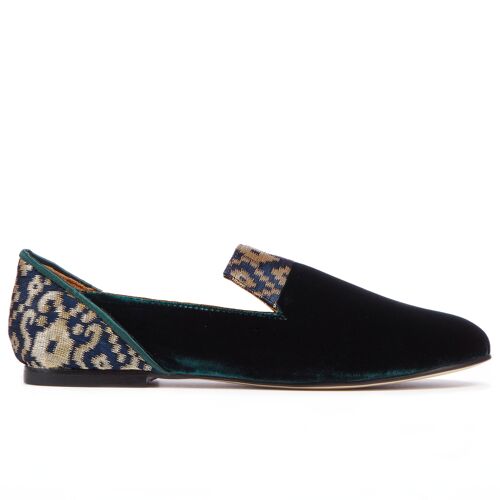 Green Forest of Gilan Emerald Velvet Loafers