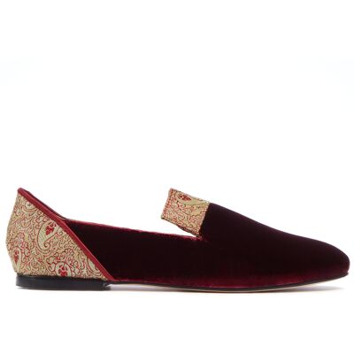 Red Essence of Shiraz Velvet Loafers