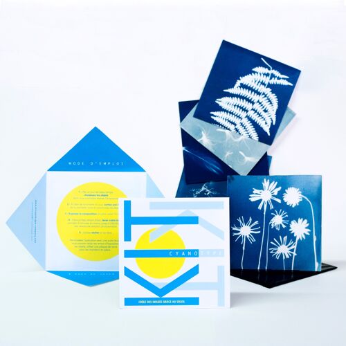 KIT CYANOTYPE  ✨ slow photo - DIY soleil été - activité en famille - végétal - art - créativité - plante - fleurs - papier - arty - cadeau - fait main - photo - fun