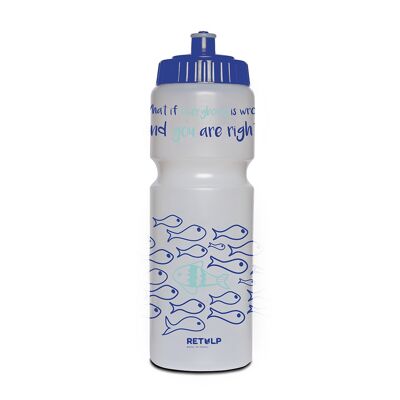 Biobasierte Sportflasche 750 ml Bidon White „Fish“