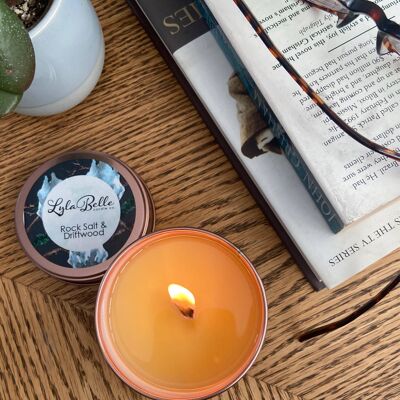 Rock Salt & Driftwood Tin Candle