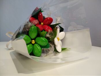 Mini bouquet de chocolats et dragées chocolat couleurs assorties 2