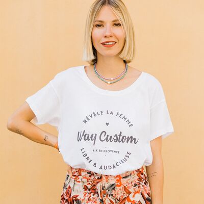 Ikonisch bedrucktes T-Shirt für Damen – aus Bio-Baumwolle