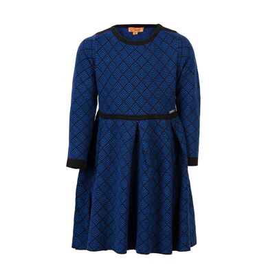 Robe bleu roi à chevrons pour filles