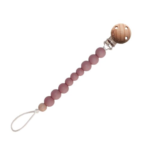 Dusty Rose pacifier clip