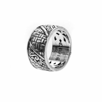 Bague bambou argent homme 2