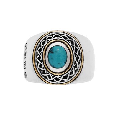 Bague homme argent ethnique tribal turquoise