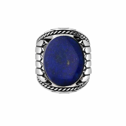 Bague homme argent lapis indiana