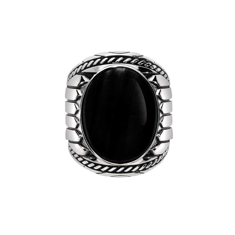 Buy wholesale Indiana onyx silver men s ring