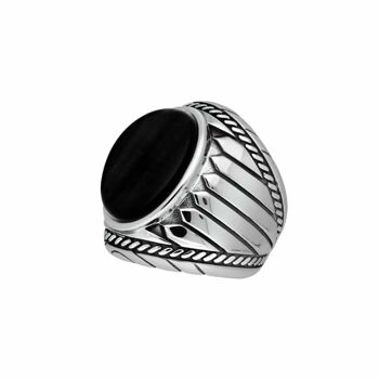 Bague homme argent onyx indiana 2