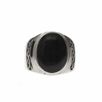 Bague homme onyx massive argent 1