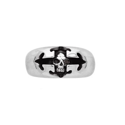 Men's silver cross head ring
