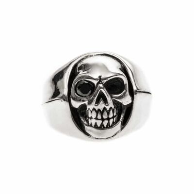Little skull men's silver skull ring