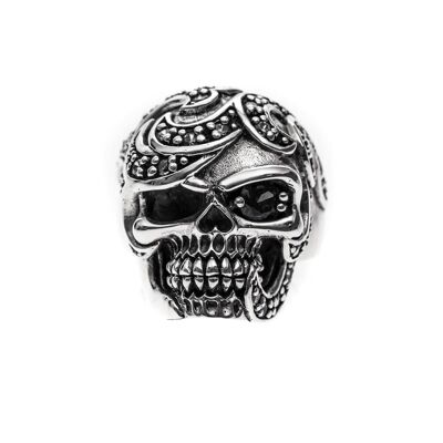 Mahori silver skull men's ring