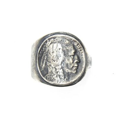 Men's Indian Head Silver Coin Ring
