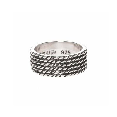 Men's silver scales bangle ring