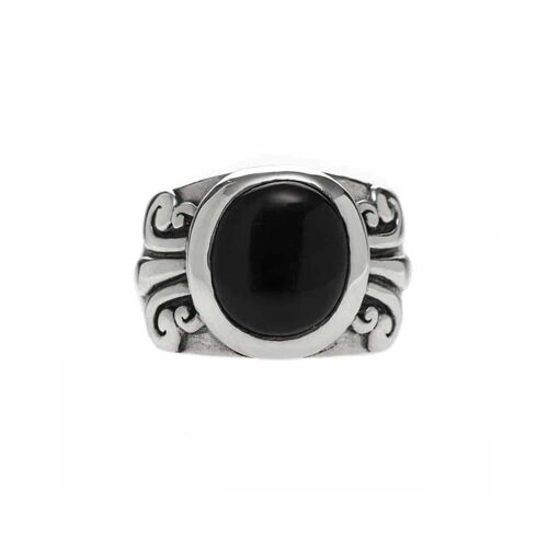 Bague onyx ethnique orientale argent